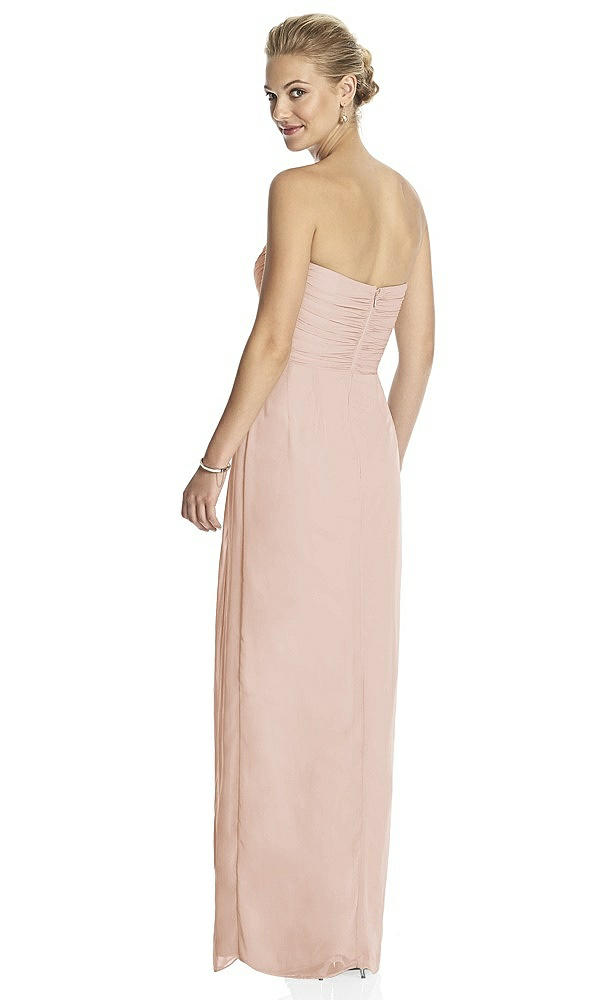 Back View - Cameo Strapless Draped Chiffon Maxi Dress - Lila