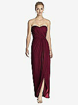 Front View Thumbnail - Cabernet Strapless Draped Chiffon Maxi Dress - Lila