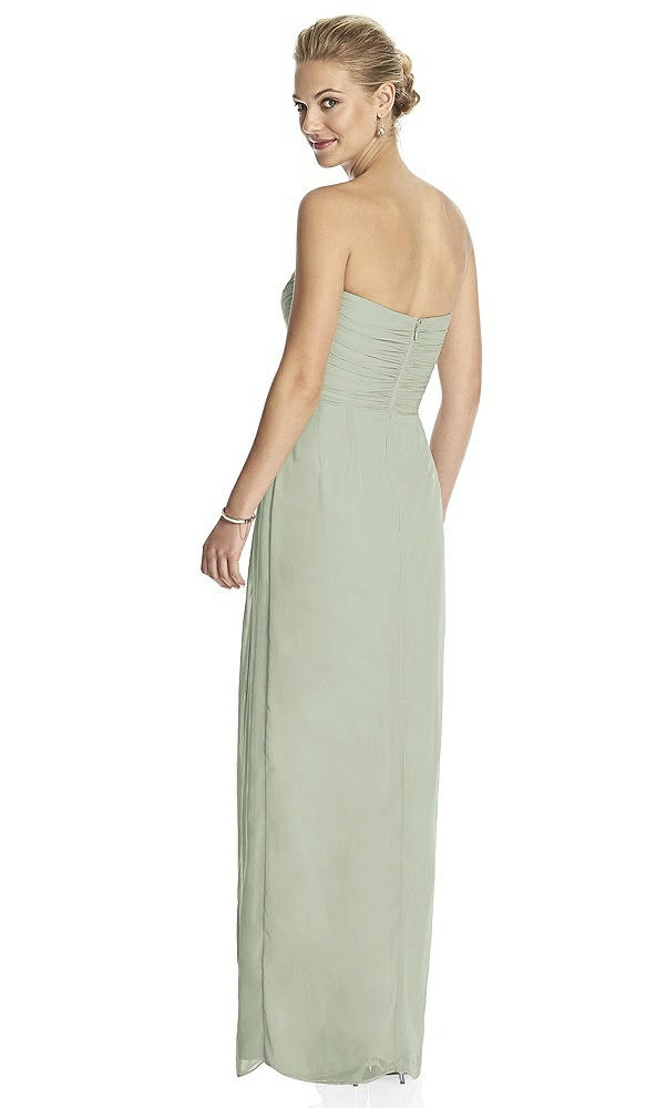 Back View - Celadon Strapless Draped Chiffon Maxi Dress - Lila