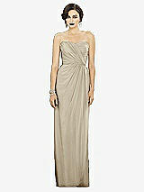 Alt View 1 Thumbnail - Champagne Strapless Draped Chiffon Maxi Dress - Lila