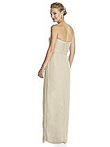 Rear View Thumbnail - Champagne Strapless Draped Chiffon Maxi Dress - Lila