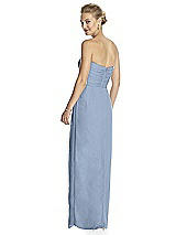 Rear View Thumbnail - Cloudy Strapless Draped Chiffon Maxi Dress - Lila