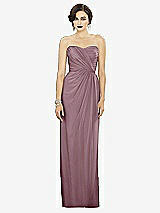 Alt View 1 Thumbnail - Dusty Rose Strapless Draped Chiffon Maxi Dress - Lila