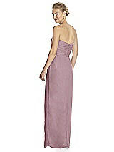 Rear View Thumbnail - Dusty Rose Strapless Draped Chiffon Maxi Dress - Lila