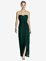 Front View Thumbnail - Evergreen Strapless Draped Chiffon Maxi Dress - Lila