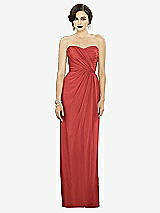 Alt View 1 Thumbnail - Perfect Coral Strapless Draped Chiffon Maxi Dress - Lila