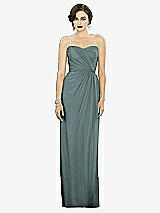 Alt View 1 Thumbnail - Icelandic Strapless Draped Chiffon Maxi Dress - Lila