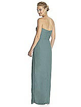 Rear View Thumbnail - Icelandic Strapless Draped Chiffon Maxi Dress - Lila