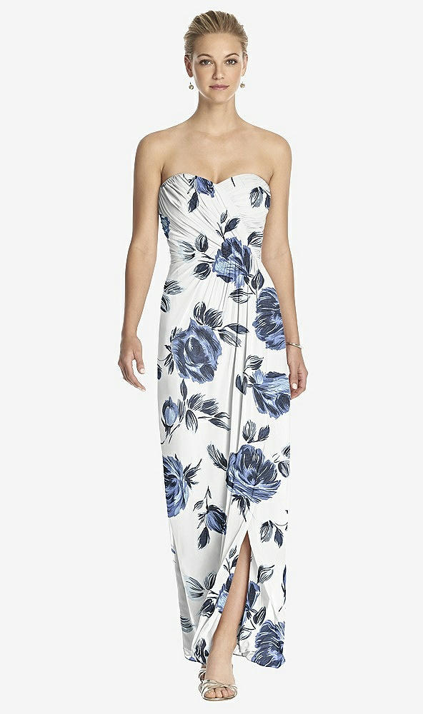 Front View - Indigo Rose Strapless Draped Chiffon Maxi Dress - Lila