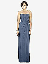 Alt View 1 Thumbnail - Larkspur Blue Strapless Draped Chiffon Maxi Dress - Lila