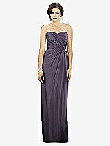 Alt View 1 Thumbnail - Lavender Strapless Draped Chiffon Maxi Dress - Lila