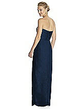 Rear View Thumbnail - Midnight Navy Strapless Draped Chiffon Maxi Dress - Lila