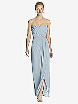 Front View Thumbnail - Mist Strapless Draped Chiffon Maxi Dress - Lila