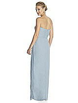 Rear View Thumbnail - Mist Strapless Draped Chiffon Maxi Dress - Lila