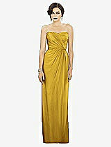 Alt View 1 Thumbnail - Marigold Strapless Draped Chiffon Maxi Dress - Lila