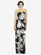 Alt View 1 Thumbnail - Noir Garden Strapless Draped Chiffon Maxi Dress - Lila