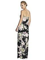 Rear View Thumbnail - Noir Garden Strapless Draped Chiffon Maxi Dress - Lila