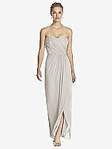 Front View Thumbnail - Oyster Strapless Draped Chiffon Maxi Dress - Lila