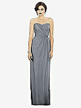 Alt View 1 Thumbnail - Platinum Strapless Draped Chiffon Maxi Dress - Lila