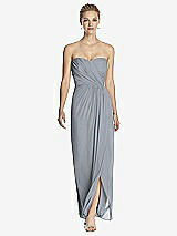 Front View Thumbnail - Platinum Strapless Draped Chiffon Maxi Dress - Lila