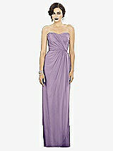 Alt View 1 Thumbnail - Pale Purple Strapless Draped Chiffon Maxi Dress - Lila