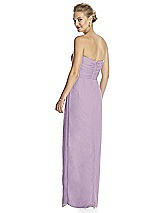 Rear View Thumbnail - Pale Purple Strapless Draped Chiffon Maxi Dress - Lila