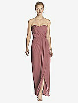 Front View Thumbnail - Rosewood Strapless Draped Chiffon Maxi Dress - Lila