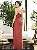 Alt View 2 Thumbnail - Coral Pink Strapless Draped Chiffon Maxi Dress - Lila