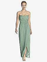 Front View Thumbnail - Seagrass Strapless Draped Chiffon Maxi Dress - Lila