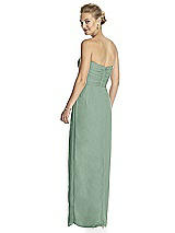 Rear View Thumbnail - Seagrass Strapless Draped Chiffon Maxi Dress - Lila