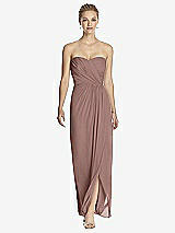 Front View Thumbnail - Sienna Strapless Draped Chiffon Maxi Dress - Lila