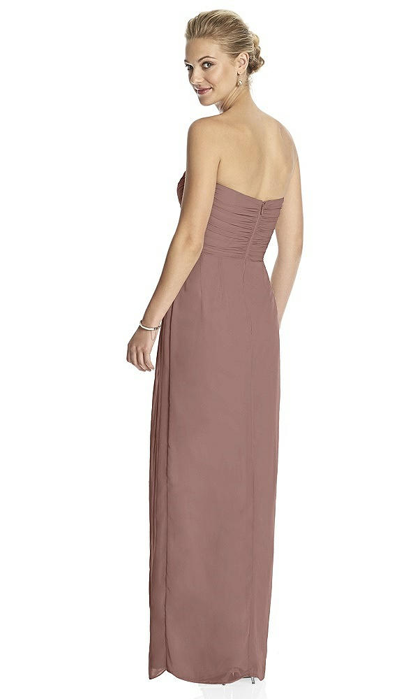 Back View - Sienna Strapless Draped Chiffon Maxi Dress - Lila