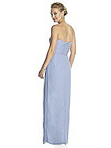 Rear View Thumbnail - Sky Blue Strapless Draped Chiffon Maxi Dress - Lila