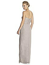 Rear View Thumbnail - Taupe Strapless Draped Chiffon Maxi Dress - Lila