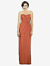 Alt View 1 Thumbnail - Terracotta Copper Strapless Draped Chiffon Maxi Dress - Lila