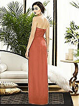 Alt View 2 Thumbnail - Terracotta Copper Strapless Draped Chiffon Maxi Dress - Lila