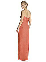 Rear View Thumbnail - Terracotta Copper Strapless Draped Chiffon Maxi Dress - Lila