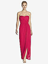 Front View Thumbnail - Vivid Pink Strapless Draped Chiffon Maxi Dress - Lila