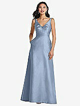 Front View Thumbnail - Cloudy Pleated Bodice Open-Back Maxi Dress with Pockets