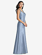 Side View Thumbnail - Cloudy Pleated Bodice Open-Back Maxi Dress with Pockets