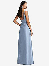 Rear View Thumbnail - Cloudy Pleated Bodice Open-Back Maxi Dress with Pockets