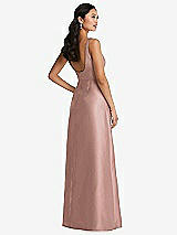 Rear View Thumbnail - Neu Nude Pleated Bodice Open-Back Maxi Dress with Pockets