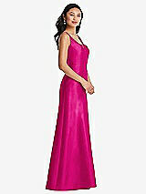 Side View Thumbnail - Think Pink Pleated Bodice Open-Back Maxi Dress with Pockets