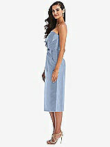 Side View Thumbnail - Cloudy Strapless Bow-Waist Pleated Satin Pencil Dress with Pockets