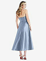 Rear View Thumbnail - Cloudy Strapless Bow-Waist Full Skirt Satin Midi Dress