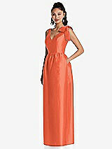 Front View Thumbnail - Fiesta Bowed-Shoulder Full Skirt Maxi Dress with Pockets