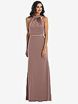 Alt View 1 Thumbnail - Sienna & Sienna High-Neck Open-Back Maxi Dress with Scarf Tie