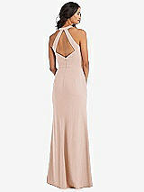 Rear View Thumbnail - Cameo Open-Back Halter Maxi Dress with Draped Bow