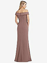 Rear View Thumbnail - Sienna Off-the-Shoulder Tuxedo Maxi Dress with Front Slit