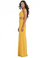 Side View Thumbnail - NYC Yellow One-Shoulder Midriff Cutout Maxi Dress